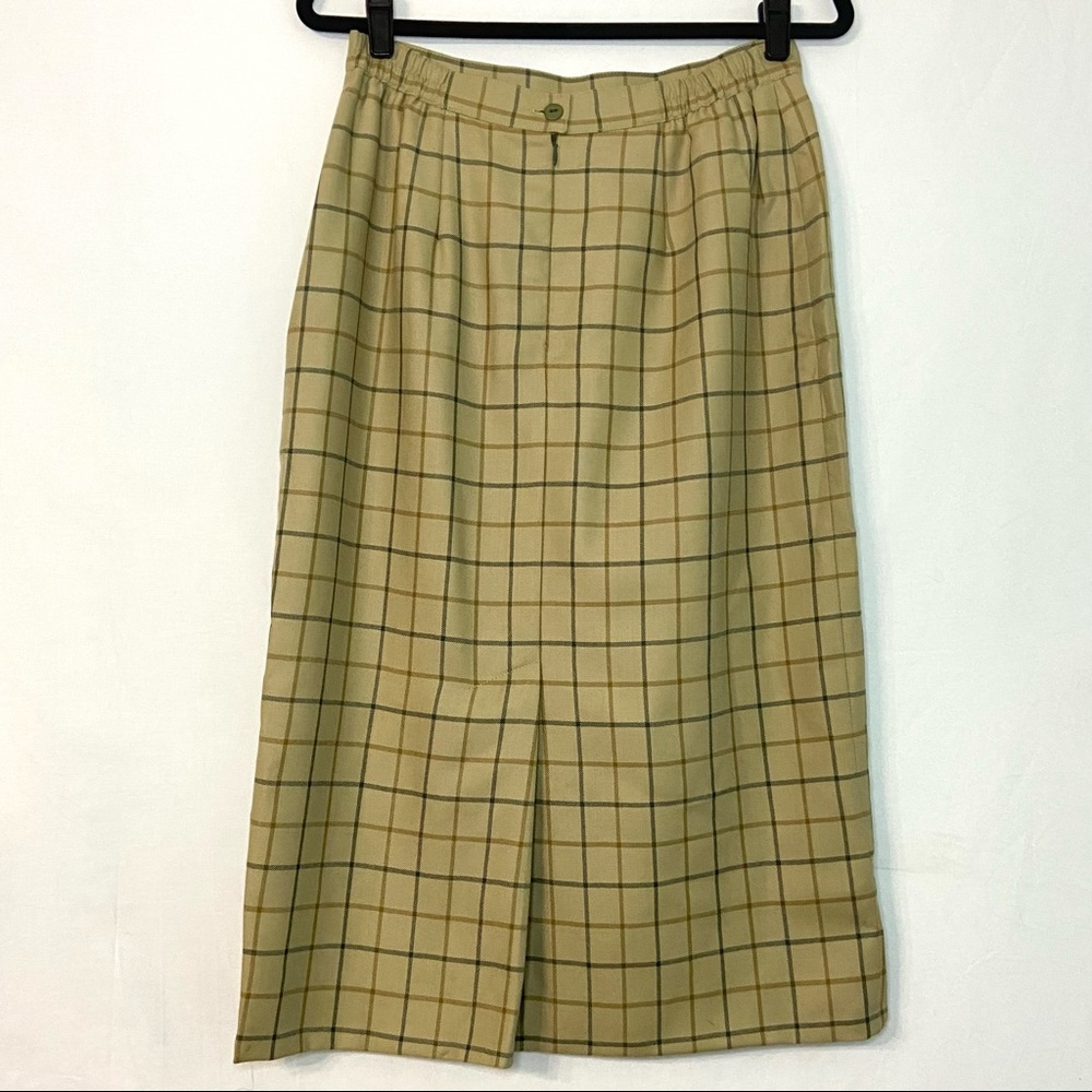 Vintage 90's Elpida Midi Checkered Skirt Size 10